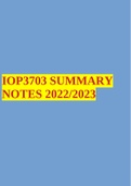 IOP3703 SUMMARY NOTES 2022/2023