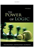 The Power of Logic 5th Edition Howard-Snyder Test Bank