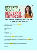 Ohio School of Phlebotomy Final/ 130 Q&A/ A+ Score Solution/ 2024-2025. 