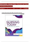 TEST BANK For Nursing Today: Transition and Trends, 11th Edition (Zerwekh), Verified Chapters 1 - 26, Complete Newest Version