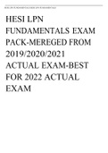 HESI LPN FUNDAMENTALS EXAM PACK-MEREGED ACTUAL EXAM-BEST FOR 2022 ACTUAL EXAM