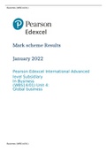 Pearson Edexcel International Advanced level Subsidiary In Business (WBS14/01) mark scheme