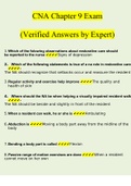 CNA Chapter 9 Exam Questions and Answers 2022 | 100% Verified Answers