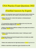 CNA Practice Exam Questions and Answers 2022 | 100% Verified Exam