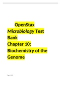 BIOLOGY 206 OpenStax Microbiology Test Bank- Chapter 10 Biochemistry of the Genome: Latest 2022