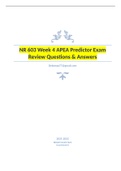 NR 603 Week 4 APEA Predictor Exam Review Questions & Answers