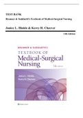 Test Bank for Brunner & Suddarth's Textbook of Medical-Surgical Nursing, 14th Edition (Hinkle, 2018), All Chapters