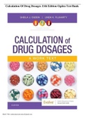 CALCULATION OF DRUG DOSAGES 11TH EDITION OGDEN TEST BANK, ALL CHAPTERS | COMPLETE GUIDE Q & A