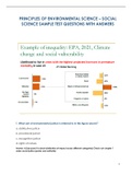 SAMPLE TEST QUESTIONS WITH ANSWERS - Principles of environmental science