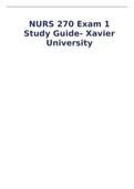 NURS 270 Exam 1 Study Guide- Xavier University