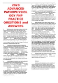 2020 ADVANCED PATHOPHYSIOL OGY FNP PRACTICE QUESTIONS and ANSWERS