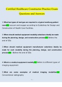 Certified Healthcare Constructor Exam Practice Questions 2022/2023 | Consisting Of 99 Questions With Verified Answers From Experts