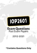 IOP2601 - Exam Questions Papers (2013-2020)