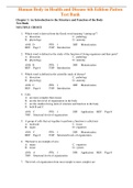 Complete Test Bank Human Body in Health and Disease 6th Edition Patton Questions & Answers with rationales (Chapter 1-25)