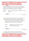 NURS 6521 PHARMA Exam-August Questions and Answers 100%Correct/Verified Guaranteed Success New 2022/2023
