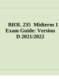 BIOL 235 Midterm 1 Exam Guide: Version  D 2021/2022