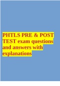 PHTLS PRE & POST TEST exam questions and answers with explanations