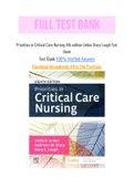 Priorities in Critical Care Nursing 8th edition Urden Stacy Lough Test Bank with Question and Answers, From Chapter 1 to 27 and rationale