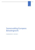 Samenvatting Europees Belastingrecht