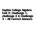 Sophia College Algebra  Unit 5: Challenge 1, challenge 2 & Challenge 3 – All Correct Answers