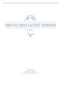 HESI A2 2022 LATEST VERSION