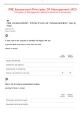 PRE Assessment Principles OF Management IAC1 Principles of Management (Western Governors University)