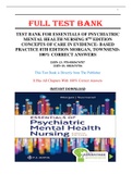 Test Bank for Essentials of Psychiatric Mental Health Nursing: Concepts of Care in Evidence-Based Practice 8th Edition Morgan, Townsend