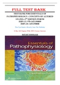 Test Bank for Essentials of Pathophysiology: Concepts of Altered States, 4th Edition Porth