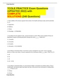 TCOLE PRACTICE Exam Questions (UPDATED 2022) with COMPLETE SOLUTIONS (248 Questions)