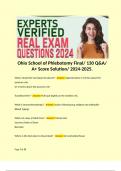 Ohio School of Phlebotomy Final/ 130 Q&A/ A+ Score Solution/ 2024-2025