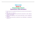 NSG 6101 Week 9 Knowledge Check Questions and Answers