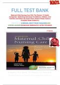 FULL TEST BANK Maternal-Child Nursing Care With The Women'S Health Companion: Optimizing Outcomes For Mothers, Children, And Families 2nd Edition By Susan Ward; Shelton Hisley (Author) Complete Guide Graded A+ 