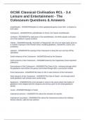 GCSE Classical Civilisation RCL - 3.4 Leisure and Entertainment - The Colosseum Questions & Answers