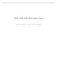 BUS 1103 Unit 6 discussion