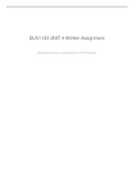 BUS 1103 Unit 4 written assignment
