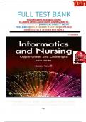 FULL TEST BANK Informatics and Nursing 6th Edition by Jeanne Sewell (Author) latest Update Graded A+ 