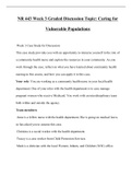 NR 443 Week 3 Graded Discussion Topic: Caring for Vulnerable Populations   