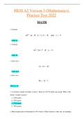 2023 HESI A2 Exam (Mathematics) Practice Test GRADED A+ (ACTUAL EXAM ) Questions and Answers (Solved)