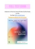 Introduction to Critical Care Nursing 8th Edition Sole Klein Moseley Test Bank with Question and Answers, From Chapter 1 to 21 and rationale