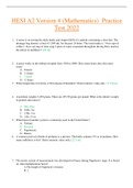 HESI A2 Exam Latest 2023 - 2024 (Mathematics)  Practice Test  GRADED A+ (ACTUAL TEST ) Questions and Answers (Solved)