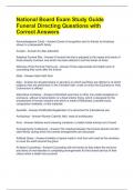 National Board Exam Study Guide Funeral Directing Questions with Correct Answers