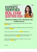 Phlebotomy Midterm Test/ 100 Quizzes with Certified Answers 