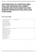 WGU D220 FINAL OA LATEST EXAM REAL EXAM 330 QUESTIONS AND CORRECT ANSWERS AND STUDY GUIDE/WGU D220 NURSING INFORMATICS FINAL EXAM AND STUDY GUIDE