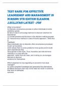 TEST BANK FOR EFFECTIVE  LEADERSHIP AND MANAGEMENT IN  NURSING 9TH EDITION ELEANOR  J.SULLIVAN-latest -.pdf 