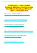 ATI Informatics Literacy Skills &  Consumer Education. Needs. Correctly  Solved Exam *Question and Answer*  [100% Correct] 2025/2024