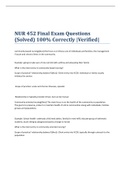 NUR 452 Final Exam Questions (Solved) 100% Correctly |Verified|