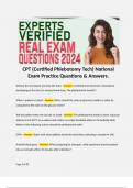 CPT (Certified Phlebotomy Tech) National Exam Practice Questions & Answers.  