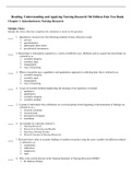 Complete Test Bank Reading, Understanding and Applying Nursing Research 5th Edition Fain  Questions & Answers with rationales (Chapter 1-14)