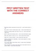 PPCT WRITTEN TEST WITH THE CORRECT ANSWERS