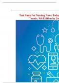 Test Bank for Nursing Now: Today's Issues, Tomorrow's Trends, 9th Edition by Joseph Catalano |Complete Study Guide A+